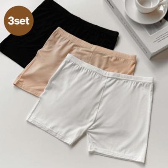 [3세트] 사계절 모달 여성 스판 속바지 3세트 3color