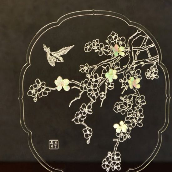 매화 자개  LED 무드등 (투명/블랙)