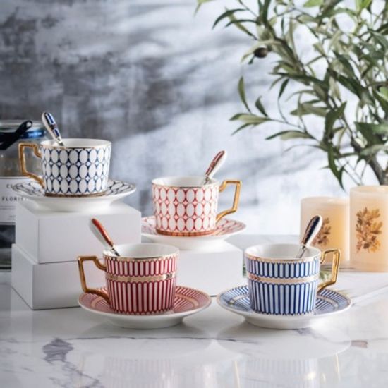 유럽풍 클래식 골드라인 커피잔 세트