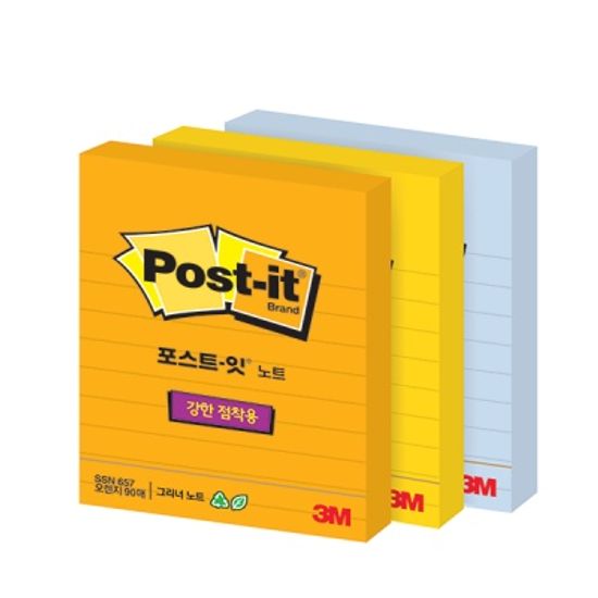 3M 포스트-잇 강한점착용 Greener 노트 657