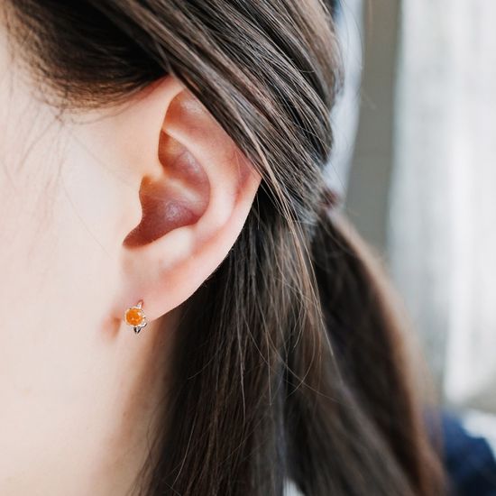 실버925 미니 크리스탈 원터치 귀걸이 