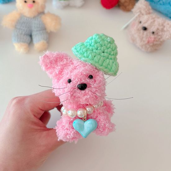 인형용 하트 초콜릿 진주 목걸이