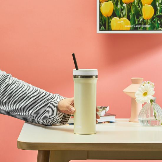 [써모스] 보냉 트위스트 컵앤 빨대 텀블러 TKHB-480K