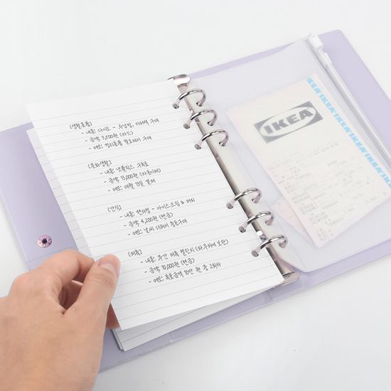 리코즈 A6 6공 현금바인더 세트 다이어리 속지 가계부
