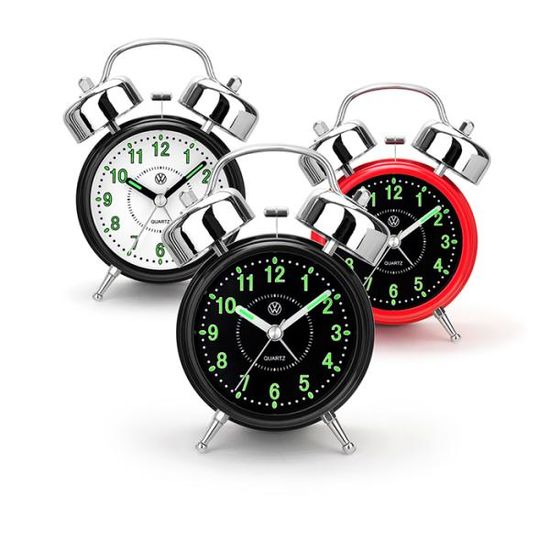 폭스바겐 레트로 쌍종 저소음 야광 알람 스누즈 탁상