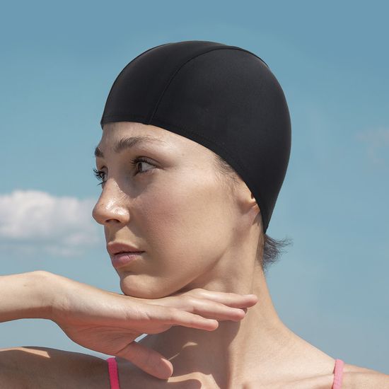 웨이브 스판 수영모 워터파크 물놀이 천수모 블랙