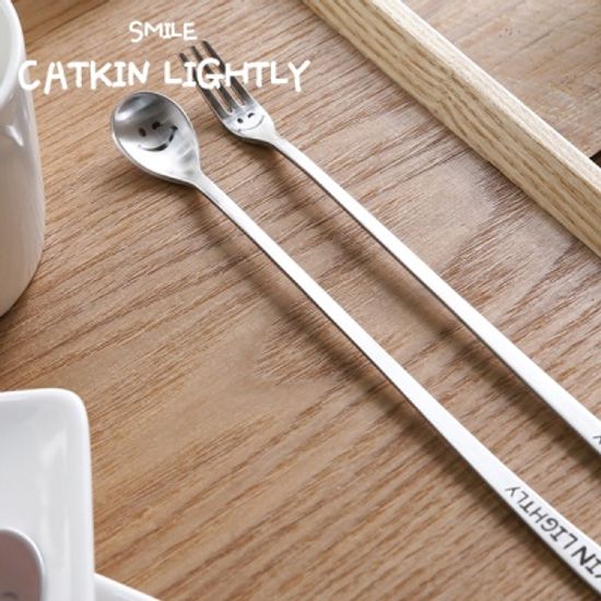 스마일 캣킨라이틀리 웨이브 롱스푼 1p