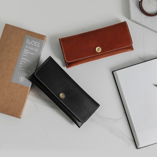 LOG Leather Pen case 천연가죽 필통 (오일풀업가죽)