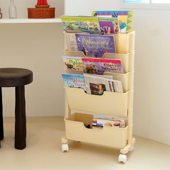 국내생산 마벨슬림 북트롤리 5단 이동식 틈새 책꽂이