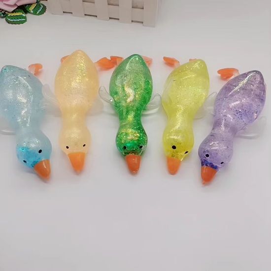 오리 투명 반짝이 점토 말랑이 스트레스해소 피젯토이