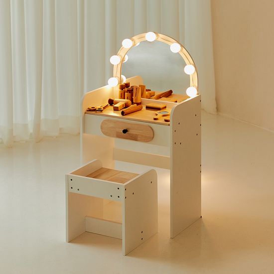 키앤비 화이트 원목 화장대 놀이 세트