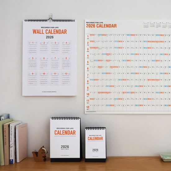 오첵 2026년 포스터 달력 레트로