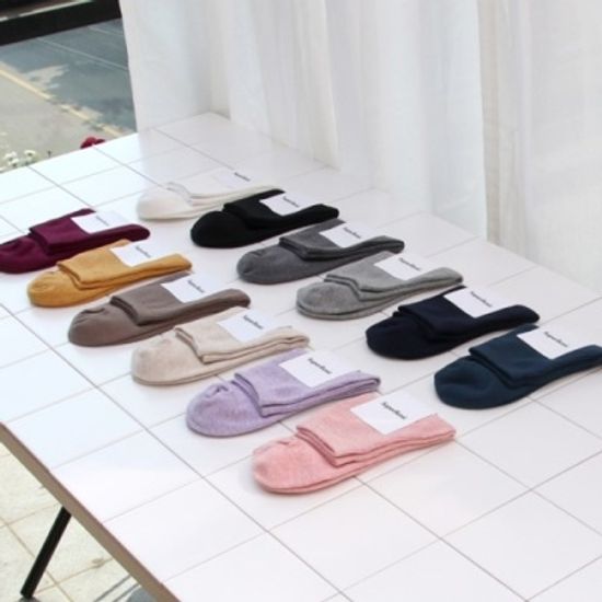 1294 베이직 골지 앵클 양말 12색상 (5개 세트)