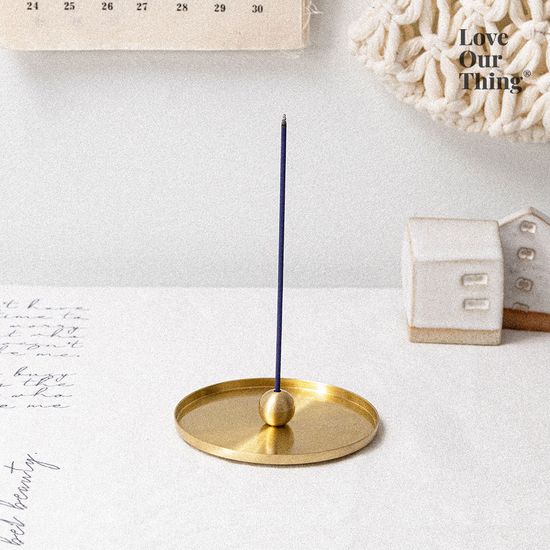 Our Calm Day 황동 인센스 홀더+트레이 세트