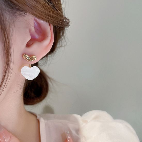 큐티 하트 큐빅 볼드 링 귀걸이 이어링 패션 귀고리