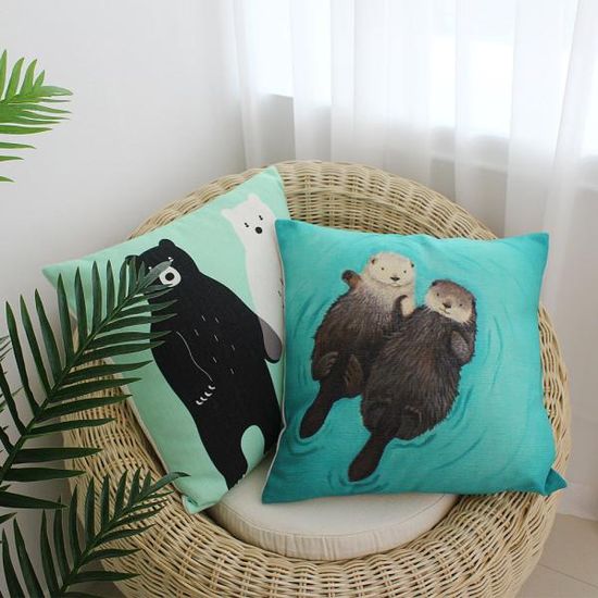 러프 소파 쿠션(솜포함) 45x45 노르웨이숲 A
