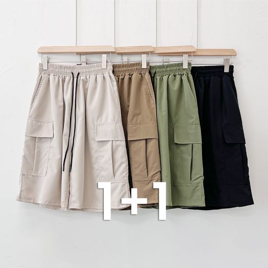 [1+1] 남자후디 카고 반바지 데일리 팬츠