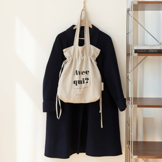 린넨 스트링 에코백