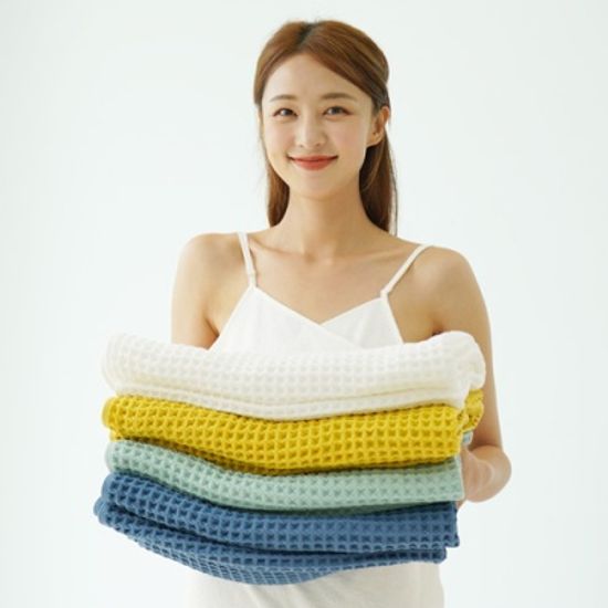 [클라우망] 와플 비치 바스타올 물놀이 대형수건 400g
