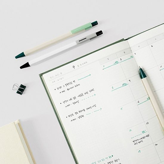 컬러블럭 육각 노크펜