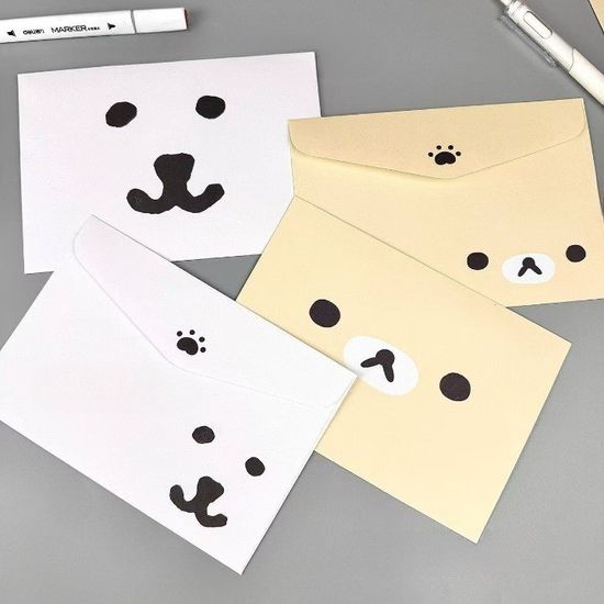 곰돌이 편지지 편지 편지봉투 세트 생일축하 메시지 