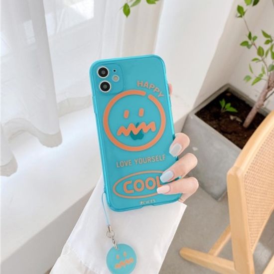 아이폰xr xs max x 스마일 형광 컬러 젤리케이스/키링