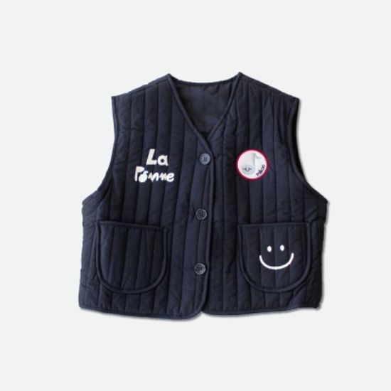 스마일 조끼 (블랙)