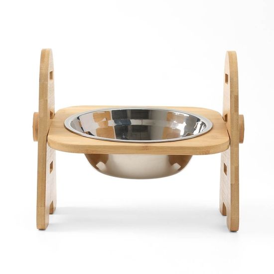 반려동물 높이조절 스텐 식기(1구) 중대형견식기