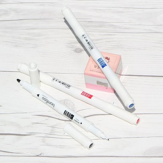 트윈닙의 플러스펜+사인펜-모리스 bamboo 수성 칼라펜 3색 set
