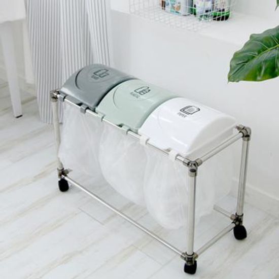 아도라하우스 원터치 재활용 분리수거함 미니 스윙 리사이클 빈 3P