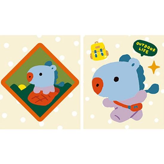 DIY 보석십자수 BTS 데코 스티커 BT21 그린 망 9.5x11