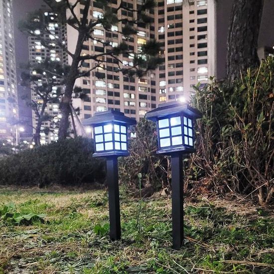 충전 정원 백색 태양광 조명 집모양(WFGW4TL)