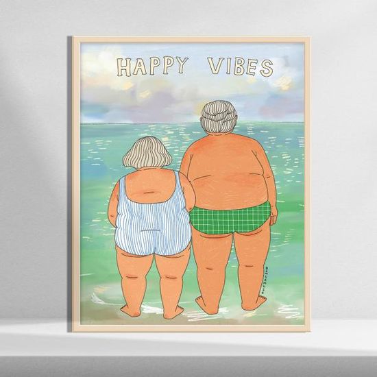 HAPPY VIBES, 봄사무소 그림 인테리어 거실 액자