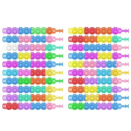 레인보우 토끼 팝잇 푸쉬팝 팔찌 밴드 뽁뽁이 장난감