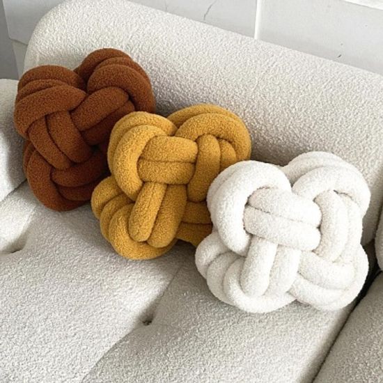 양털 꽈배기 덴마크 매듭 소파쿠션