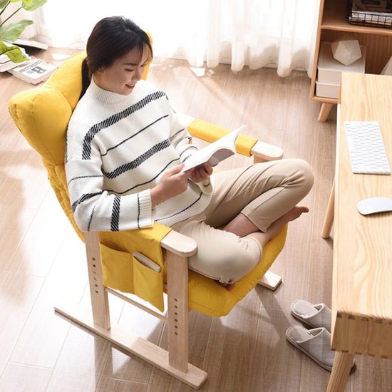 1인용 각도&높이 조절 패브릭 소파 (옐로우)