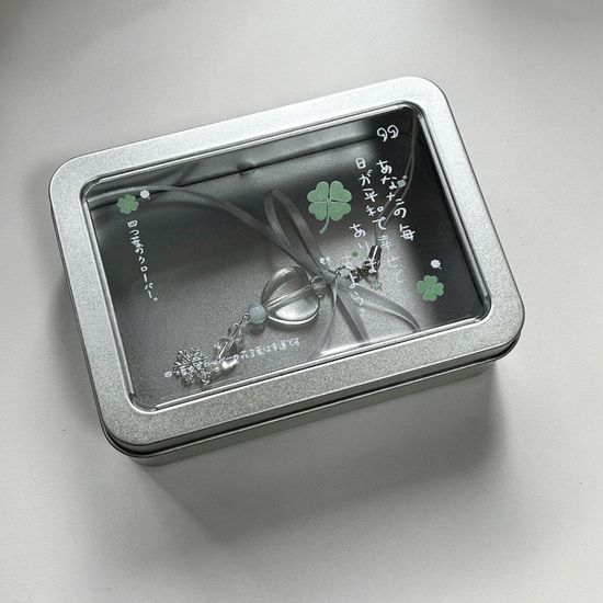 네잎클로버 틴케이스 행운 일본 감성 케이스 수납함