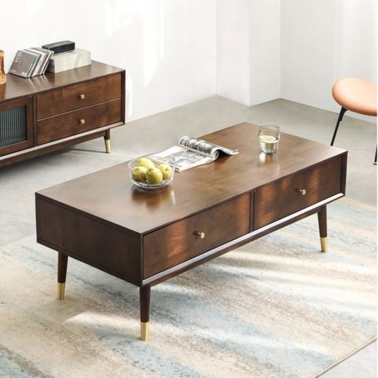 유럽풍 거실 인테리어 원목 테이블 (120cm) (월넛)