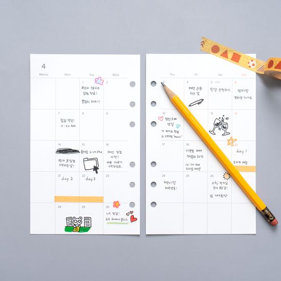 루카랩 아카이브 2025 6공 날짜형 리필속지