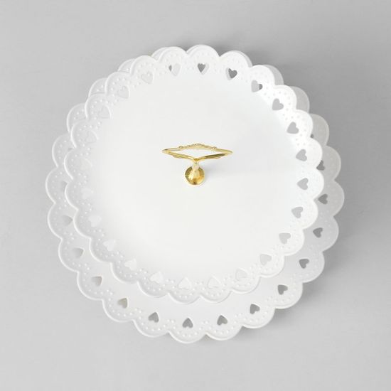 포멀라운드 2단 디저트 트레이 플레이팅 파티접시