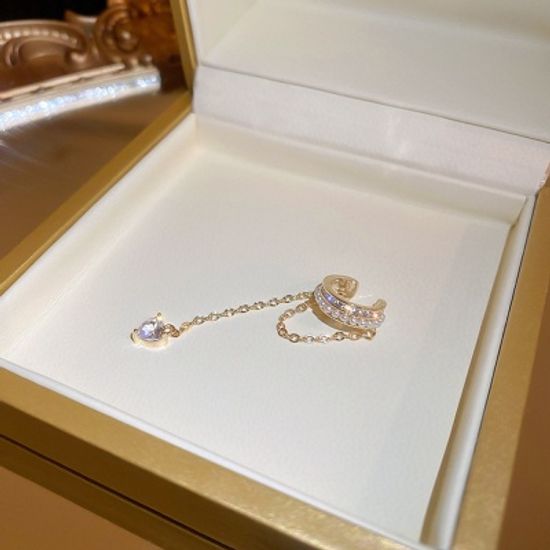 드롭 피어싱 큐빅 진주 이어커프 귀걸이 세트 이어링