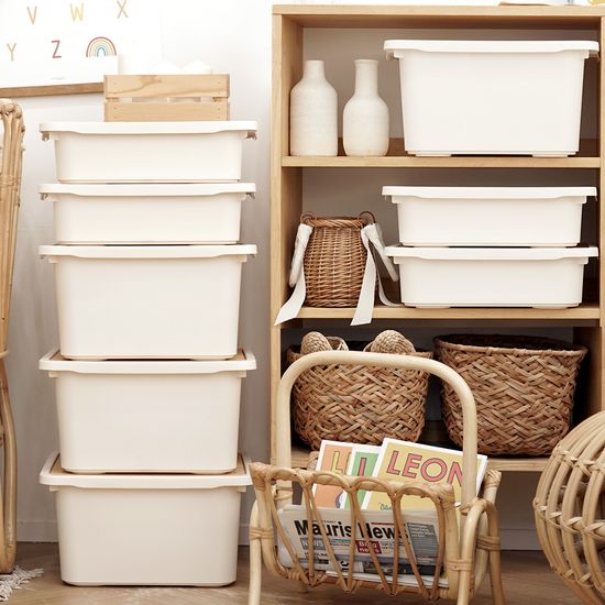 모모 팬트리 리빙박스 우드커버 L 4P 수납 정리함