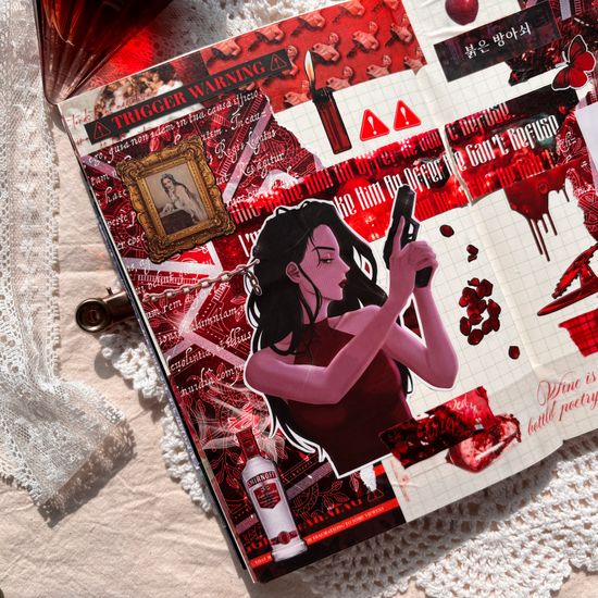 레드트리거 인물 사각스티커 - 바네사