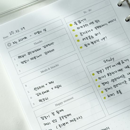 루카랩x카티 A5 만년형 데일리 불렛저널 리필속지
