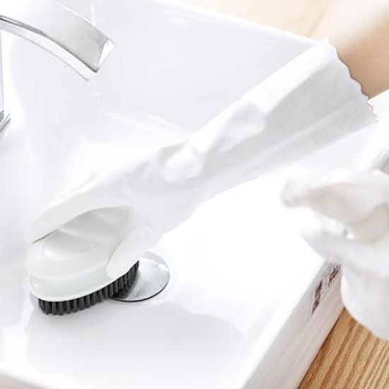 화이트 주방 고무 장갑 ( 설거지 )