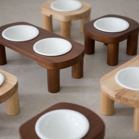 소이 원목 펫테이블/고양이 강아지 밥그릇 1구/2구