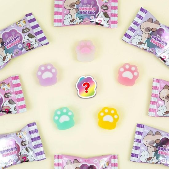 핑크풋 냥이발도장랜덤지우개ver11