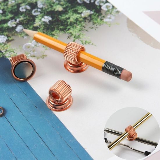 로즈골드 핑크 자석방식 볼펜 연필 펜 고정 홀더 1P[W