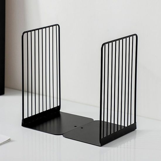 라인 L자 북엔드 2p 세트 철제 책고정 북앤드 블랙[WC