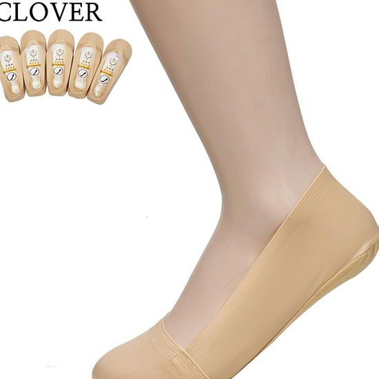 크로바 무지 전체 실리콘 햄 여자덧신 5P 로퍼 덧버선